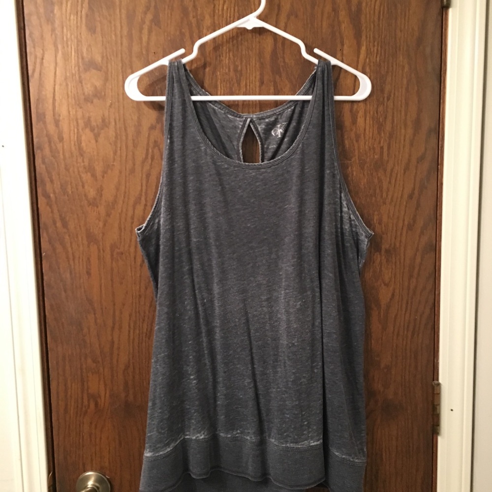 Calvin Klein Gray Cut Out Tank Top